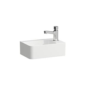 LAUFEN Val H8152807571141 Cloakroom basin built under, without overflow, tap hole on the right, matt white