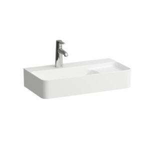 LAUFEN Val washbasin H8152857571561 without overflow, with 2000 tap hole, matt white, 60x31cm, can be built under