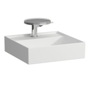 Laufen Kartell Handwaschbecken 8153317578151, 46x46cm, weiß matt, 2 Hahnlöcher, Saphirkeramik