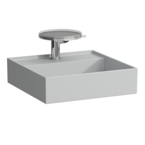 Laufen Kartell Handwaschbecken 8153317591111, 46x46cm, grau, 1 Hahnloch, Saphirkeramik