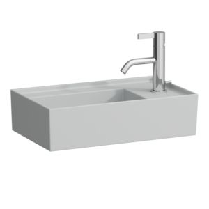 LAUFEN Kartell Cloakroom basin 8153347591121, 46x28cm, gray, without tap hole on the right, sapphire ceramic