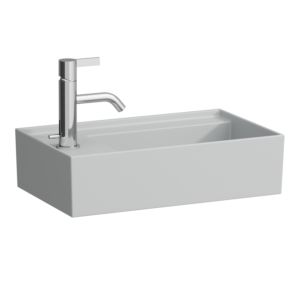 Laufen Kartell Handwaschbecken 8153357591121, 46x28cm, grau, ohne Hahnloch links, Saphirkeramik