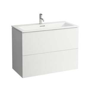Laufen Kartell Waschtisch-Set 8603356401041 mit Unterbau, 1 Hahnloch, 100x50x72,6cm, weiß matt