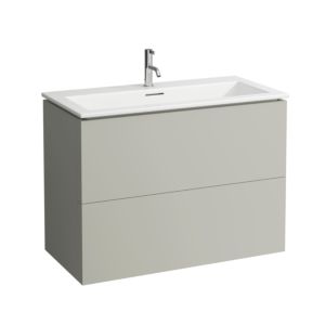 Laufen Kartell Waschtisch-Set 8603376411041 mit Unterbau, 1 Hahnloch, 100x50x72,6cm, kieselgrau