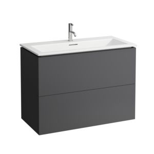 Laufen Kartell Waschtisch-Set 8603376421041 mit Unterbau, 1 Hahnloch, 100x50x72,6cm, schiefergrau