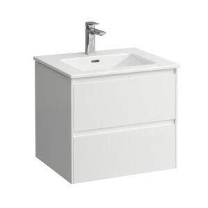 Laufen Pro X LANI Waschtisch-Unterbau-Set H8649642601041 60x54x50cm, 1 Hahnloch, mit Überlauf, 2 Schubladen, weiß matt