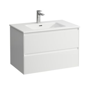 Laufen Pro X LANI Waschtisch-Unterbau-Set H8649652601041 80x54x50cm, 1 Hahnloch, mit Überlauf, 2 Schubladen, weiß matt