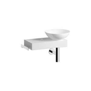 Laufen PICCOLO NOVO washbasin H561PN30001111 555x320x400 mm, shelf on the left, with one tap hole, without overflow, white