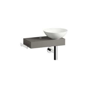 Laufen PICCOLO NOVO washbasin H561PN37071111 555x320x400 mm, shelf on the left, with one tap hole, without overflow, Gravel Matt