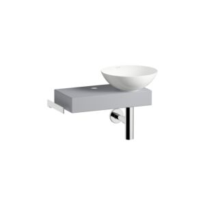 Lavabo Laufen PICCOLO NOVO H561PN37101111 555 x 320 x 400 mm, tablette à gauche, un trou de robinetterie, sans trop-plein, finition Nordic Matt