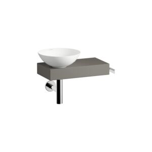 Lavabo Laufen PICCOLO NOVO H561PN47071111 555 x 320 x 400 mm, tablette à droite, un trou de robinetterie, sans trop-plein, coloris : Gravel Matt