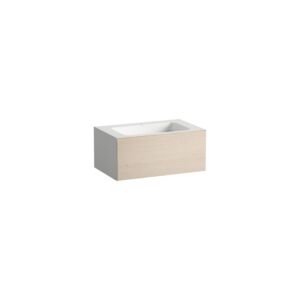 Laufen FOLIO washbasin H580FO35241111 804x500x350 mm, with tap ledge, with one tap hole, centered, without overflow, brushed oak
