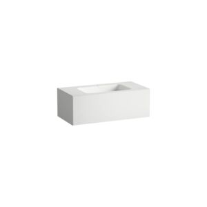 Lavabo Laufen FOLIO H580FO45251111 1004 x 500 x 350 mm, avec plage de robinetterie, un trou de robinetterie centré, sans trop-plein, blanc mat