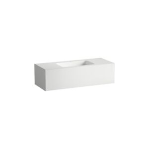 Lavabo Laufen FOLIO H580FO55251111 1254 x 500 x 350 mm, avec plage de robinetterie, un trou de robinetterie centré, sans trop-plein, blanc mat