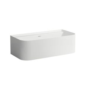 LAUFEN Sonar pre-wall bath H2203470000361 avec trou pour robinet, 160x81,5cm, avec panneau, Sentec, blanc