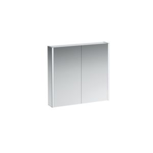 Laufen Frame 25 LED-Spiegelschrank 4085539001451, 80cm, 2 Türen, Seite weiß, Ambientelicht