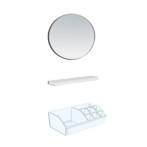 Laufen Frame 25 Accessoires-Set 4906009000001 mit Kosmetikspiegel, Magnetleiste, Schale