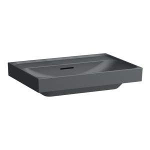 Laufen Meda vasque à poser H8161147581091 65x46cm, avec trop-plein, sans trou pour robinetterie, graphite mat