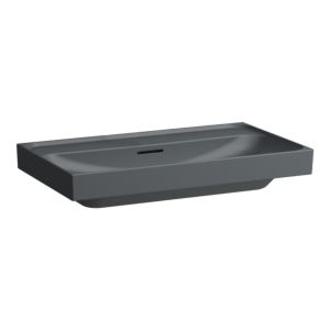 Laufen Meda washbasin H8101177581091 80x46cm, built-under, with overflow, without tap hole, matt graphite