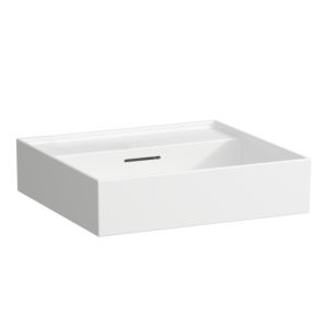 LAUFEN Kartell washbasin H8103324001041, 50x46cm, white LLC, with overlap, without tap hole, sapphire ceramic