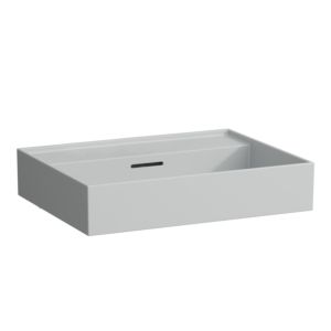 LAUFEN Kartell washbasin H8103337591091 , 60x46cm gray, with overflow, without tap hole, sapphire ceramic