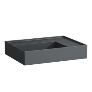 LAUFEN Kartell washbasin H8103347581121 60x46cm, shelf on the right, without overflow, without tap hole, matt graphite