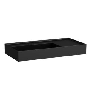 LAUFEN Kartell washbasin H8103387161121 90x46cm, shelf on the right, without overflow, without tap hole, matt black
