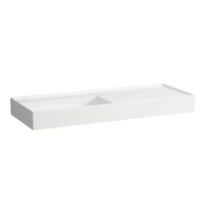 LAUFEN Kartell washbasin 8133324001121, 120x46cm, white LCC, shelf on the right, no tap, sapphire ceramic