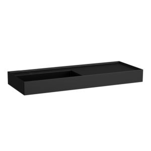 LAUFEN Kartell washbasin H8133327161121 120x46cm, shelf on the right, without overflow, without tap hole, matt black