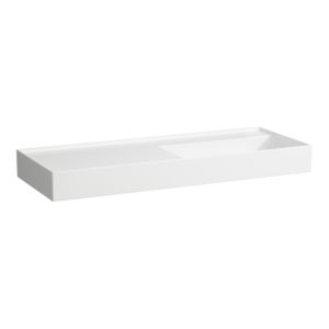 LAUFEN Kartell washbasin H8133330001121 120x46cm, shelf on the left, without overflow, without tap hole, white