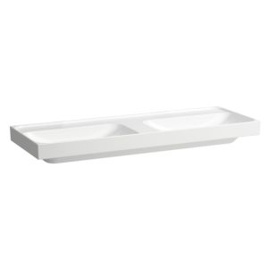 Laufen Meda double washbasin H8141127571121 130x46cm, built-under, without overflow, without tap hole, matt white