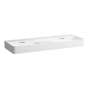 LAUFEN Val washbasin H8142824001091 with overflow, without tap hole, white LCC, 120x42cm, can be built under