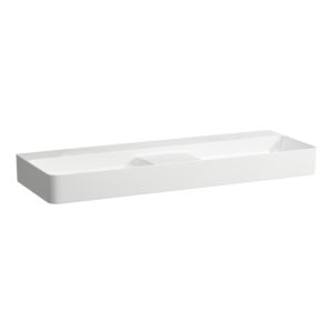 LAUFEN Val washbasin H8142824001421 without overflow, without tap hole, white LCC, 120x42cm, can be built under