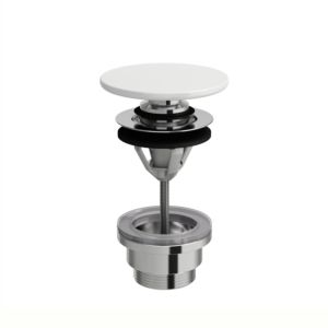 LAUFEN waste valve H8981927570001 with pull lever, with Saphir Bathroom ceramics cover, matt white