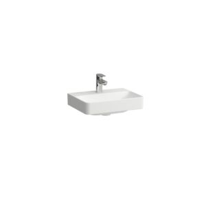 Laufen PRO X hand basin H8158617571421 45x34cm, without tap hole, without overflow, overflow channel closed at the bottom, matte white