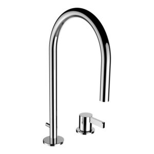 Laufen K-LAUFEN robinet de lavabo H3113320042231 bec pivotant, 2 trous, saillie 166 mm, sans robinet de vidange, chromé