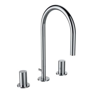 Laufen K-LAUFEN mitigeur de lavabo 3 trous H3123330042231 bec orientable, saillie 166mm, sans robinet de vidange chromé