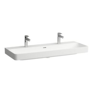 Laufen PRO X Doppelwaschtisch H8148614001071 465x1200x160 mm, 1 Hahnloch, mit Überlauf, weiß LCC