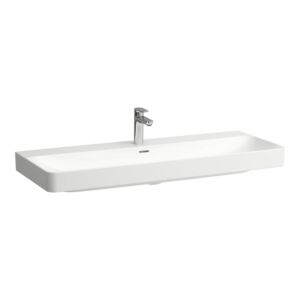 Laufen PRO X Doppelwaschtisch H8148610001091 465x1200x160 mm, ohne Hahnloch, mit Überlauf, weiß