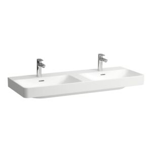 Laufen PROx Doppelwaschtisch H8148624001111 1 Hahnloch, ohne Überlauf, 1200x465, Laufen Clean Coat weiß