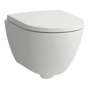 WC suspendu Laufen PRO X, à chasse d&#39;eau profonde H8208637570001 , avec abattant et couvercle, silencieux, sans bride, 360 x 490 mm, blanc mat