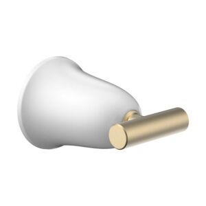 Laufen THE NEW CLASSIC Handtuchhaken H8778547660001 43x73mm, Weiß / PVD Blassgold matt