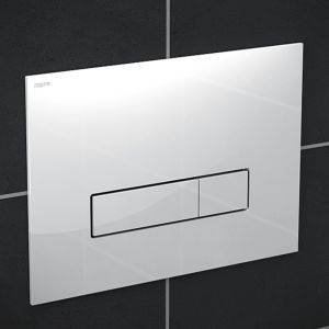 MEPA Orbit Betätigungsplatte 421845 Glas weiß, für teileingelassene Montage