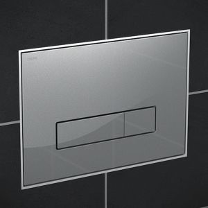 Mepa Orbit Betätigungsplatte 421846 Glas silber, 2-Mengenspülung