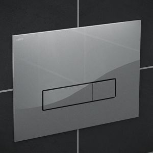 MEPA Orbit Betätigungsplatte 421847 Glas silber, für teileingelassene Montage