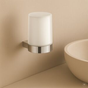 Distributeur de savon mural AquaCraft 200 20050000-00 avec verre dépoli, actionné par le bas, chromé