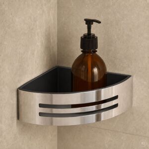 AquaCraft 400 Corner Shower Basket 40000101-00 Removable Black Insert, Chrome