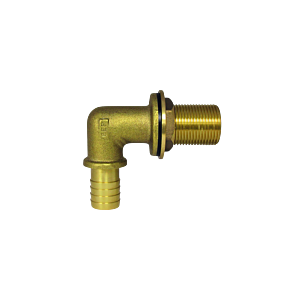 AquaCraft Tank Fitting 90 Degree 1001000155 1&quot; AG x Barb 25 mm, Brass, Rain Barrel Fitting Angled