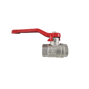 Robinet à boisseau sphérique en laiton AquaCraft 1001000133 avec poignée à levier (ronde) rouge, IGxIG3/4&quot;, DIN 50930-6