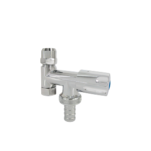 AquaCraft Doppeleckventil mit Rückflussverhinderer 1/2" YRBA61001000124 Kunststoff-Tülle, Comfort-Griff, Chrom